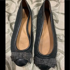 Coach black ballet flats 9 1/2 signature c